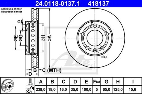 Гальмівний диск ATE 24.0118-0137.1