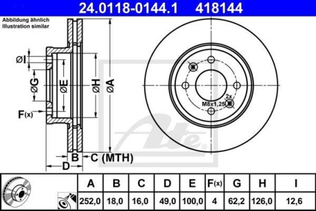 Тормозной диск передний вентилируемый ATE 24.0118-0144.1