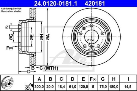 Тормозной диск задний вентилируемый ATE 24.0120-0181.1