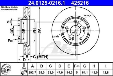 Гальмівний диск ATE 24.0125-0216.1