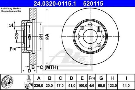 Диск гальмівний Power Disc ATE 24032001151