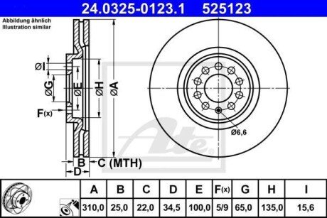 Диск гальмівний Power Disc ATE 24032501231