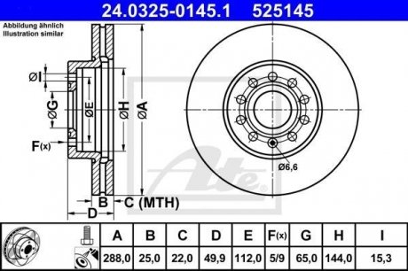 Диск гальмівний Power Disc ATE 24032501451