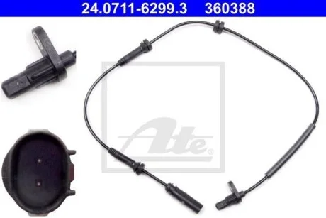 Датчик ABS передн лів/прав BMW 1 (F20), 1 (F21), 2 (F22, F87), 2 (F23), 3 (F30, F80), 3 (F31), 3 GRAN TURISMO (F34), 4 (F32, F82), 4 (F33, F83), 4 GRAN COUPE (F36) 2.0-3.0D 01.12- ATE 24071162993