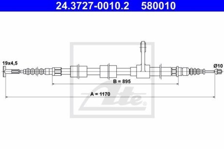 Трос ручника ATE 24.3727-0010.2