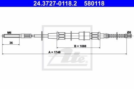 Трос ручника ATE 24.3727-0118.2