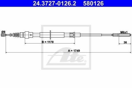 Трос ручника ATE 24.3727-0126.2