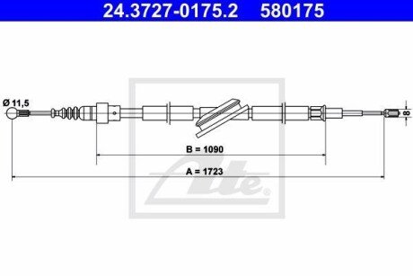 Трос зупиночних гальм ATE 24.3727-0175.2