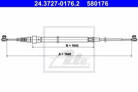 Трос ручника ATE 24.3727-0176.2