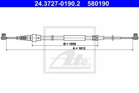 Трос ручника ATE 24.3727-0190.2