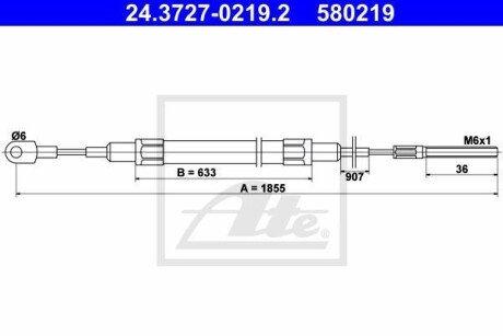 Трос ручника ATE 24.3727-0219.2