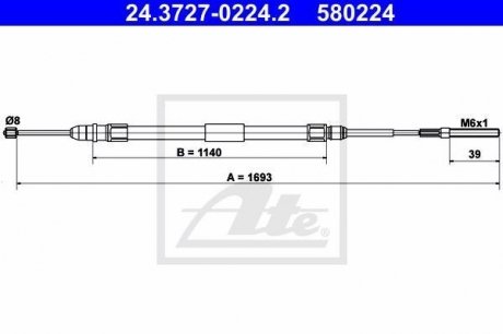 Трос зупиночних гальм ATE 24.3727-0224.2