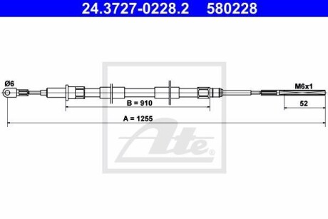 Трос ручника ATE 24.3727-0228.2