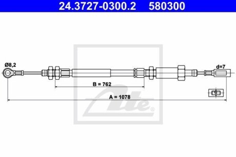 Трос ручника ATE 24.3727-0300.2