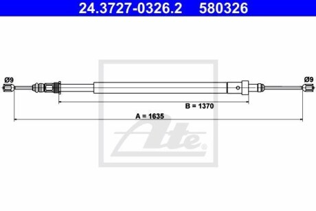 Трос ручника ATE 24.3727-0326.2