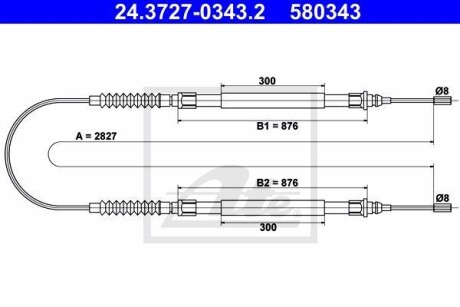 Трос ручника ATE 24.3727-0343.2