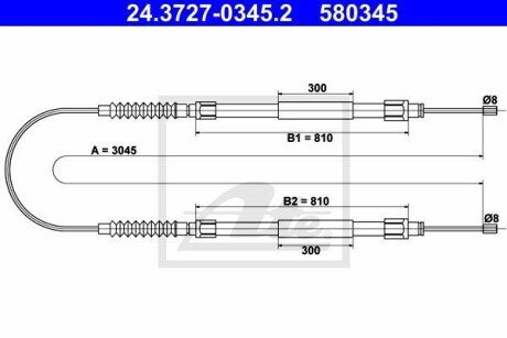 Трос ручника ATE 24.3727-0345.2