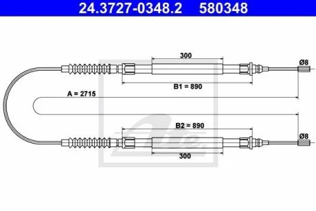 Трос ручника ATE 24.3727-0348.2