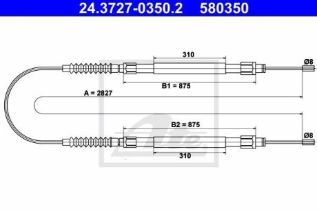 Трос ручника ATE 24.3727-0350.2