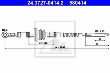 Трос ручника ATE 24.3727-0414.2