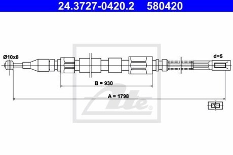 Трос ручника ATE 24.3727-0420.2