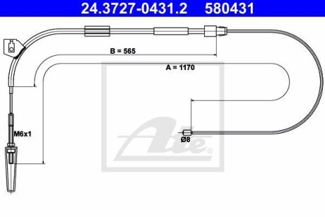 Трос ручника ATE 24.3727-0431.2