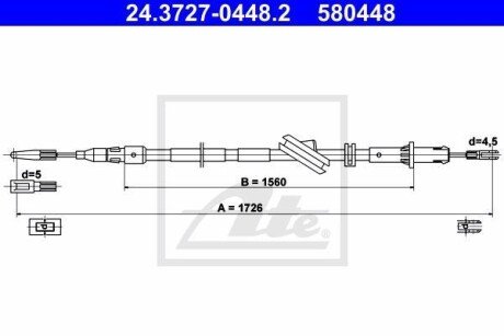 Трос зупиночних гальм ATE 24.3727-0448.2