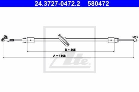 Трос зупиночних гальм ATE 24.3727-0472.2