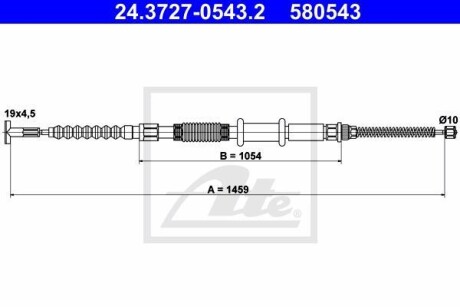 Трос ручника ATE 24.3727-0543.2