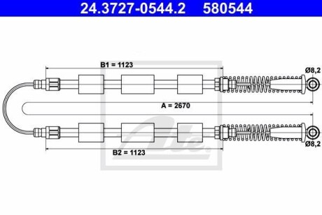 Трос ручника ATE 24.3727-0544.2