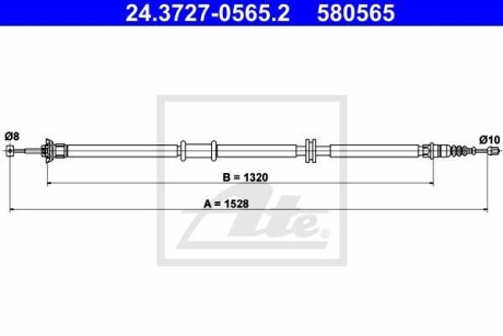 Трос ручника ATE 24.3727-0565.2