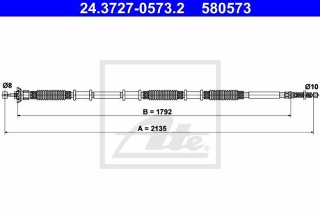 Трос ручника ATE 24.3727-0573.2