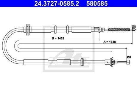 Трос зупиночних гальм ATE 24.3727-0585.2