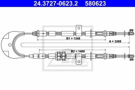 Трос ручника ATE 24.3727-0623.2