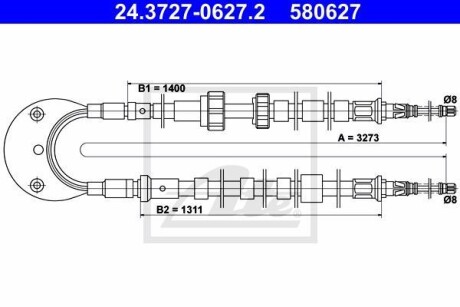 Трос ручника ATE 24.3727-0627.2