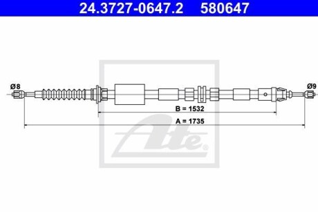 Трос ручника ATE 24.3727-0647.2