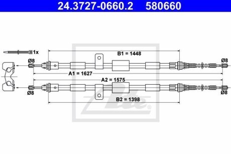 Трос ручника ATE 24.3727-0660.2