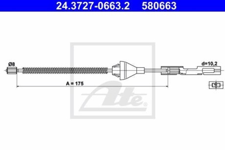 Трос ручника ATE 24.3727-0663.2