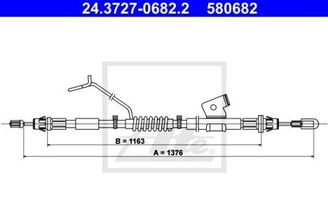 Трос зупиночних гальм ATE 24.3727-0682.2