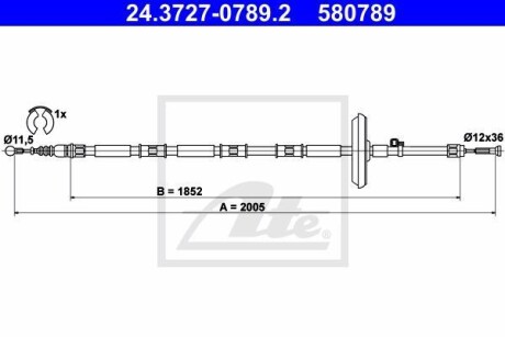 Трос ручника ATE 24.3727-0789.2