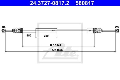 Трос ручника ATE 24.3727-0817.2