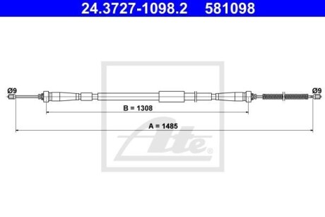 Трос ATE 24.3727-1098.2