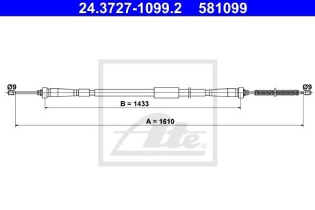 Трос ATE 24.3727-1099.2