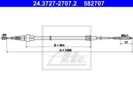 Трос ручника ATE 24.3727-2707.2