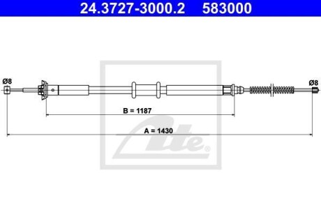 Трос ручника ATE 24.3727-3000.2