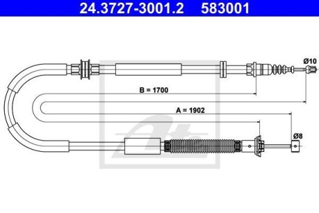 Трос ручника ATE 24.3727-3001.2