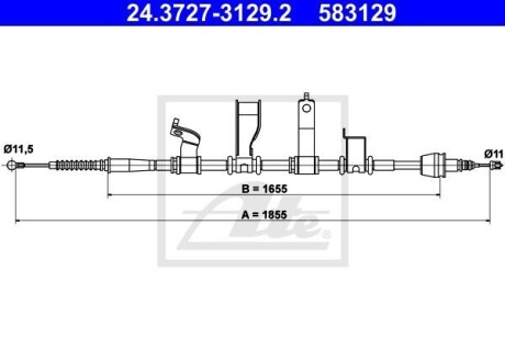 Трос ручника ATE 24.3727-3129.2