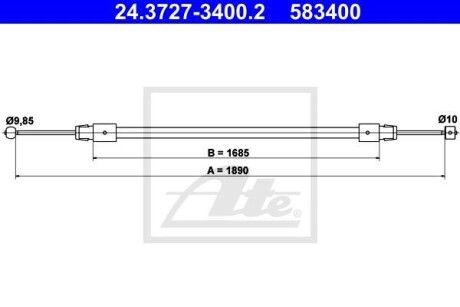 Трос ручника ATE 24.3727-3400.2