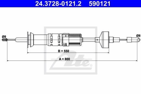 Трос сцепления ATE 24.3728-0121.2