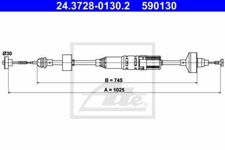 Трос сцепления ATE 24.3728-0130.2
